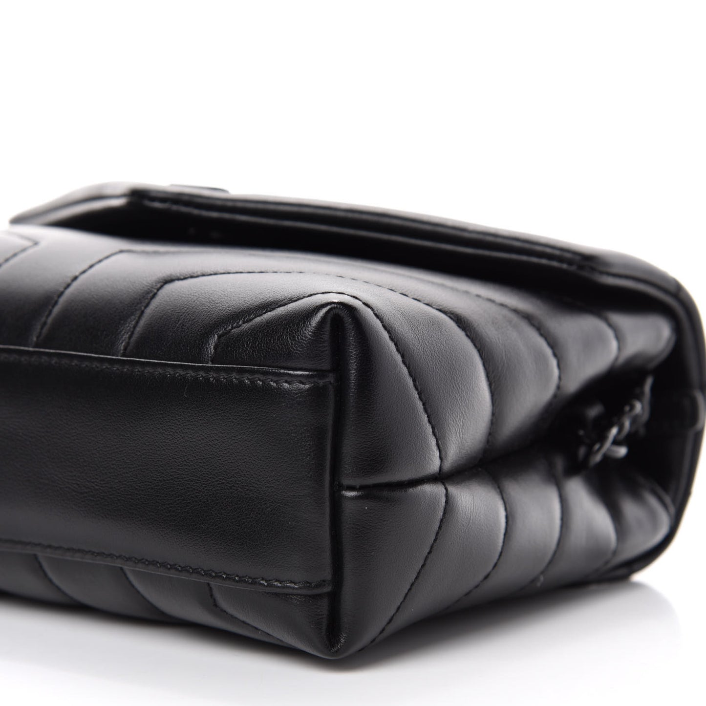 Calfskin Y Quilted Monogram Toy Loulou Crossbody Bag Black