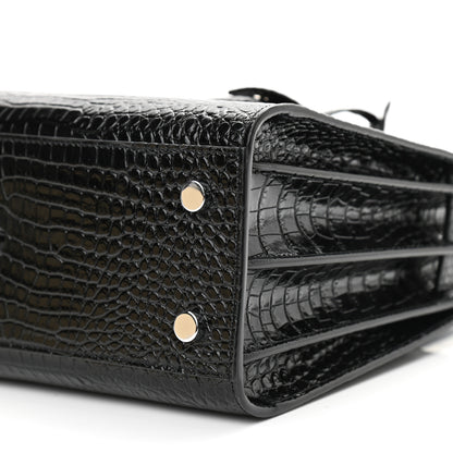 Saint Laurent Calfskin Crocodile Embossed Baby Sac De Jour Black 10 of 10