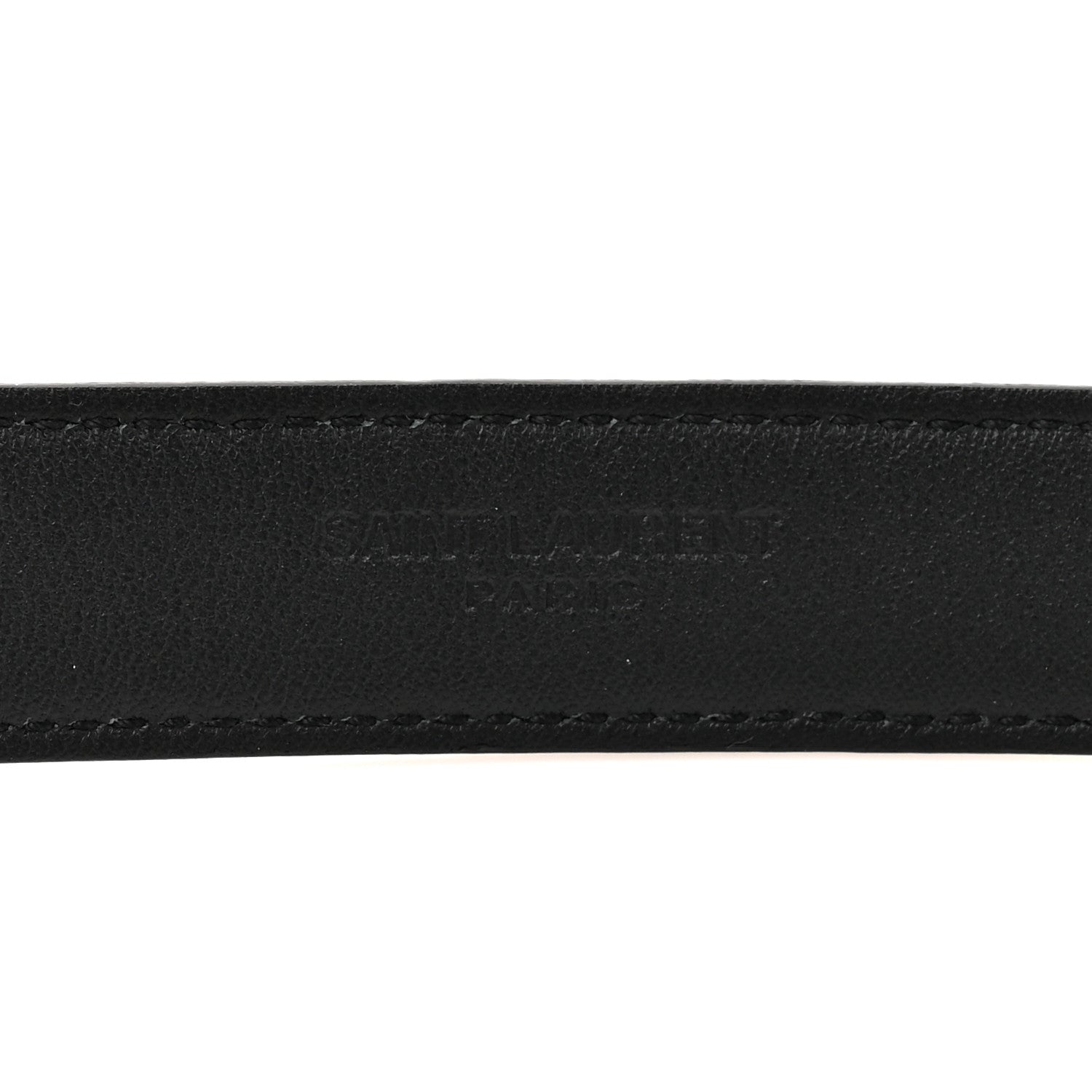 Saint Laurent Patent Calfskin Snakeskin Embossed 20mm Cintura Belt 95 38 Black 5 of 5