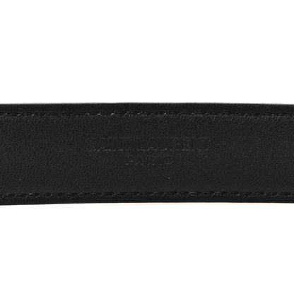 Saint Laurent Patent Calfskin Snakeskin Embossed 20mm Cintura Belt 95 38 Black 5 of 5