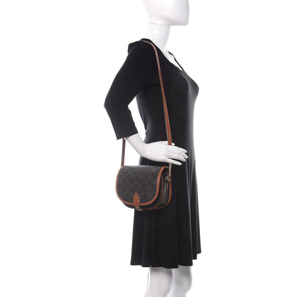 Celine Triomphe Canvas Medium Folco Bag Tan 2 of 9