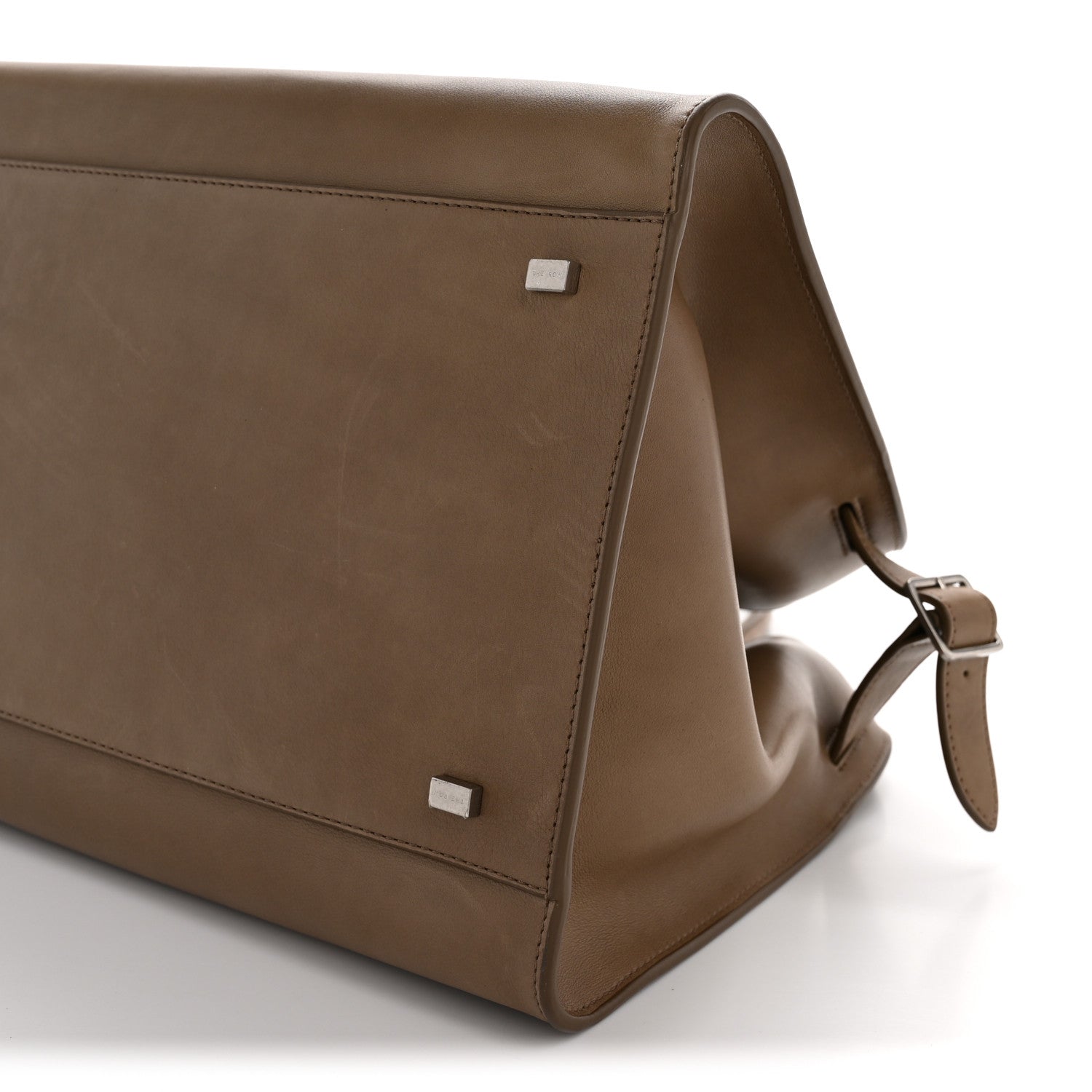 The Row Polished Saddle Calfskin Soft Margaux 15 Mouse Grey 9 of 11