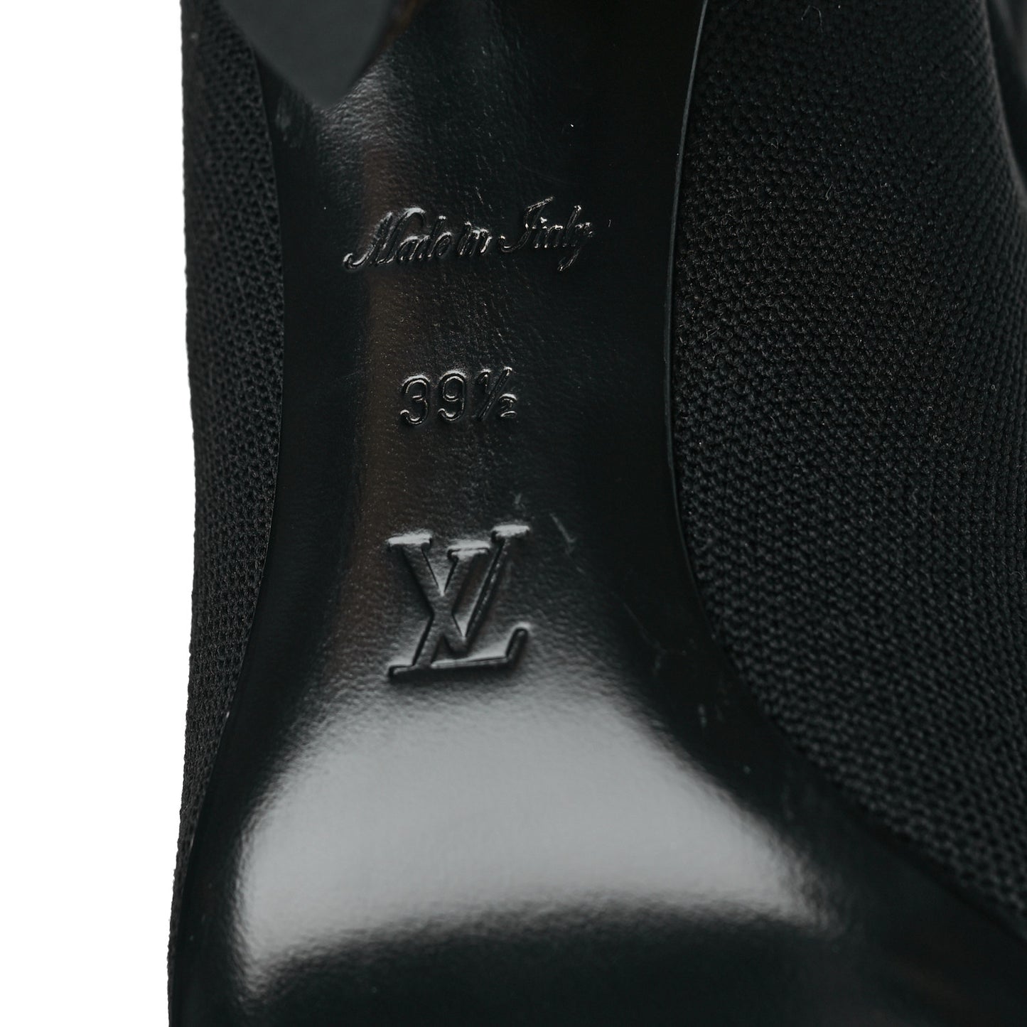Monogram Stretch Fabric Silhouette Ankle Boots 39.5 Black