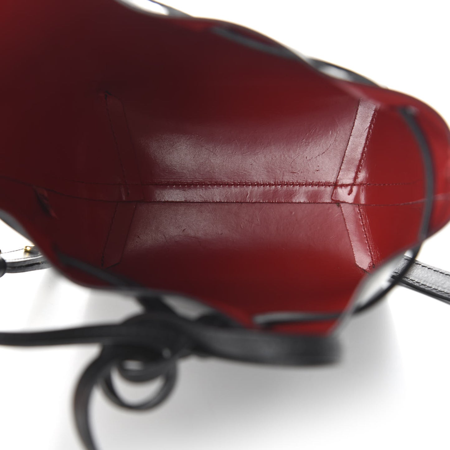 Vegetable Tanned Calfskin Mini Mini Bucket Bag Black Flamma