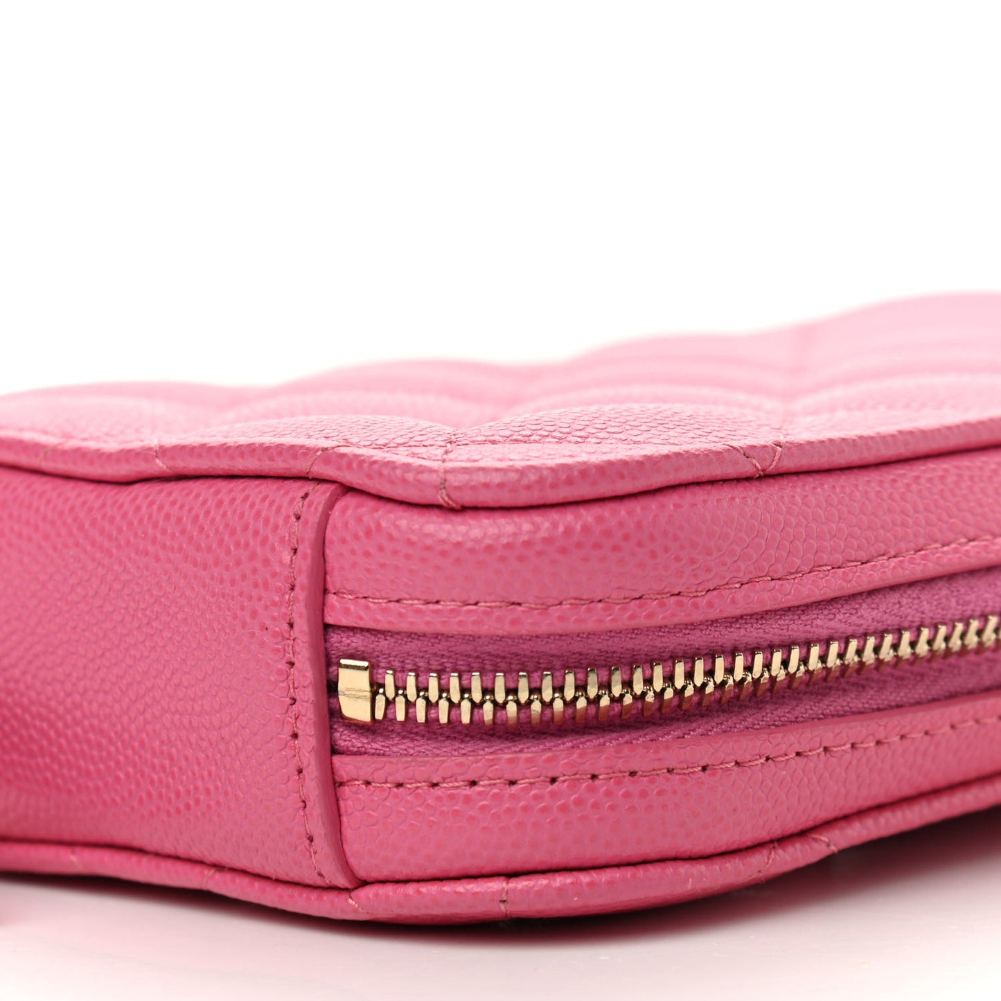 Caviar Quilted Phone Holder Wallet On Chain WOC Pink