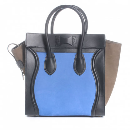 Celine Smooth Calfskin Suede Mini Tri-Color Luggage Black 3 of 10