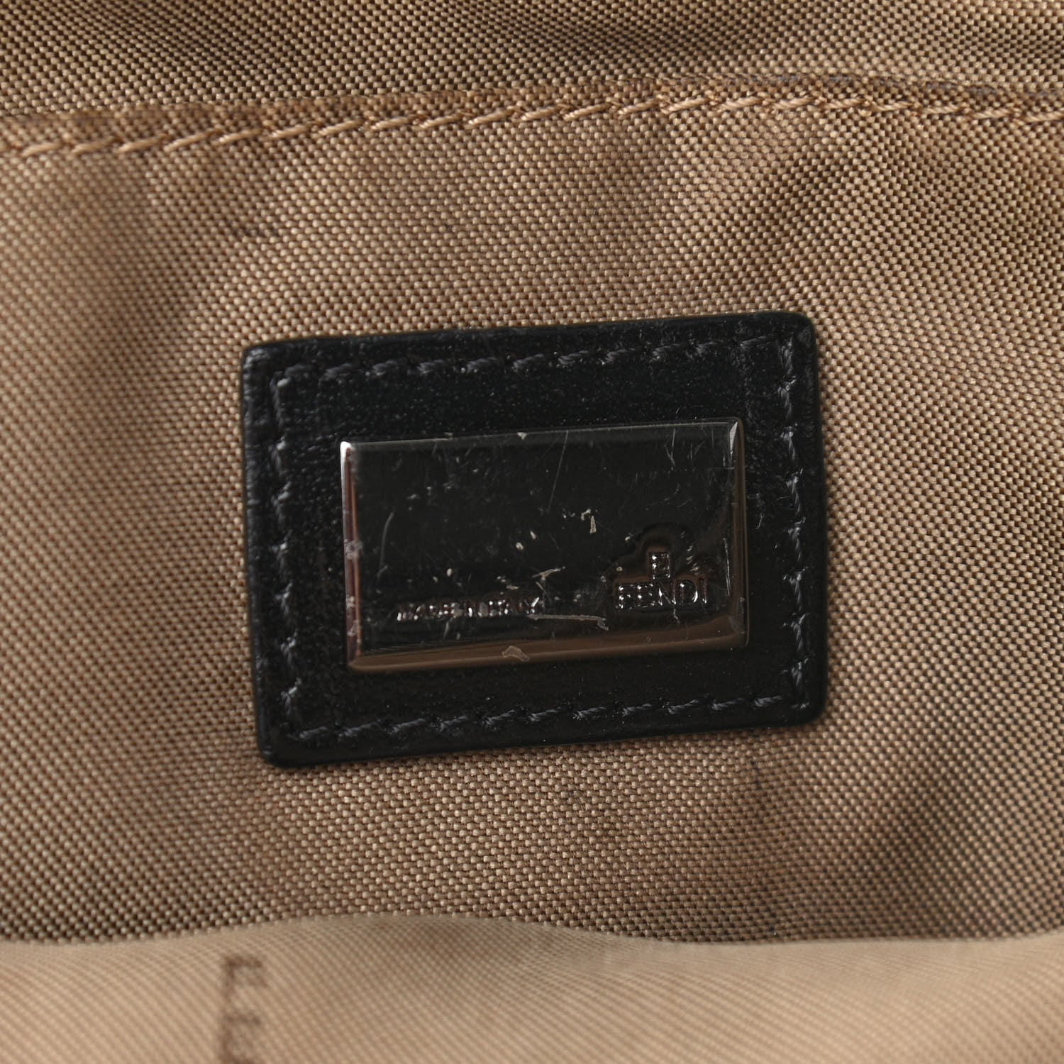 Fendi Zucchino Vitello Pochette Beige Black 6 of 14