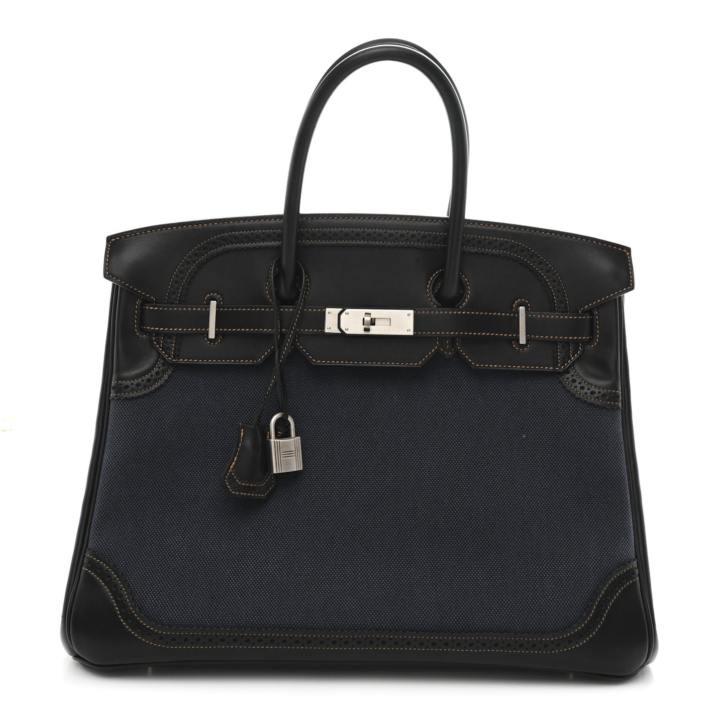 Evercalf Toile Ghillies Birkin 35 Black Denim Fonce