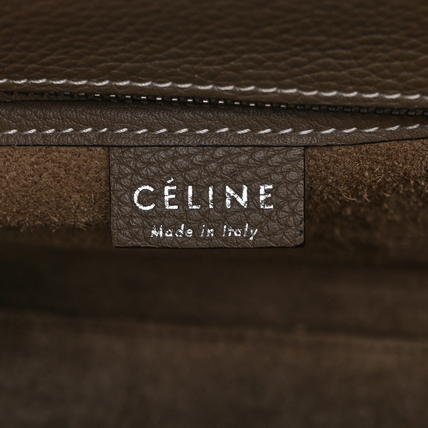 Celine Drummed Calfskin Nano Luggage Souris 6 of 10