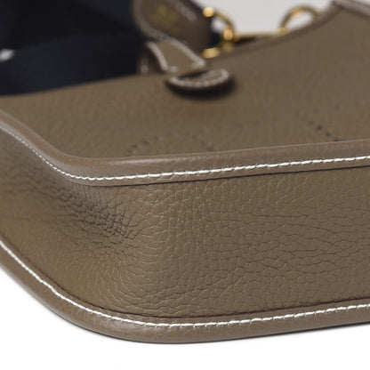 Hermes Taurillon Clemence Amazone Evelyne TPM Etoupe Bleu Indigo 7 of 10