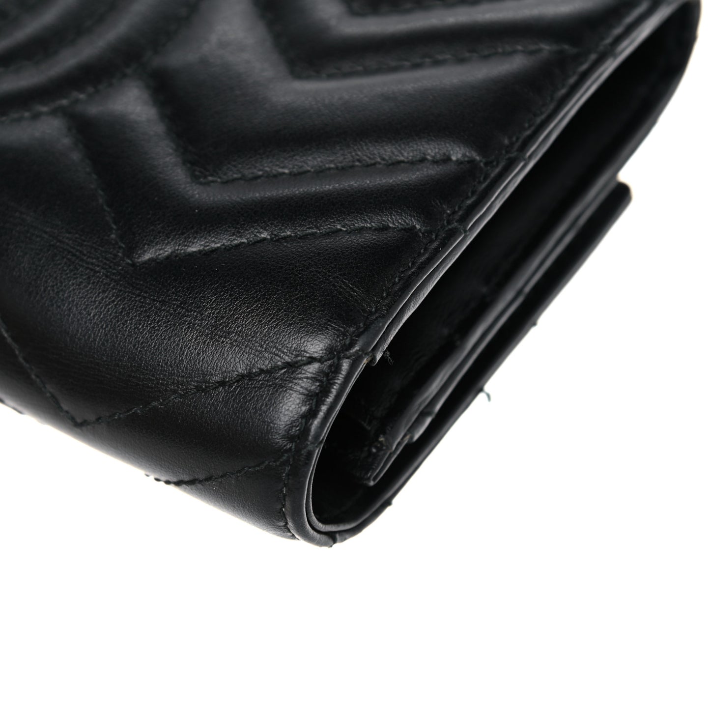 Calfskin Matelasse GG Marmont Continental Wallet Black