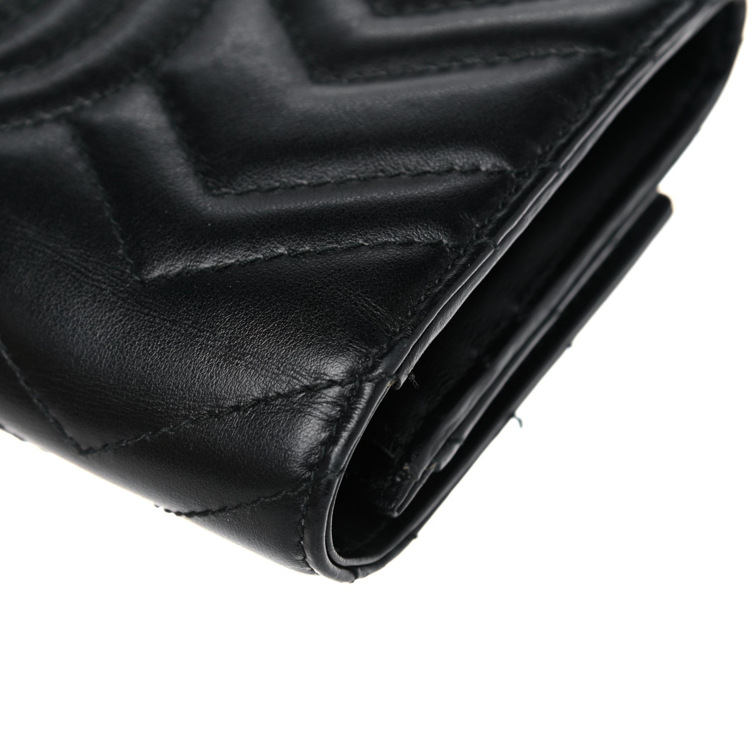 Gucci Calfskin Matelasse GG Marmont Continental Wallet Black 14 of 20
