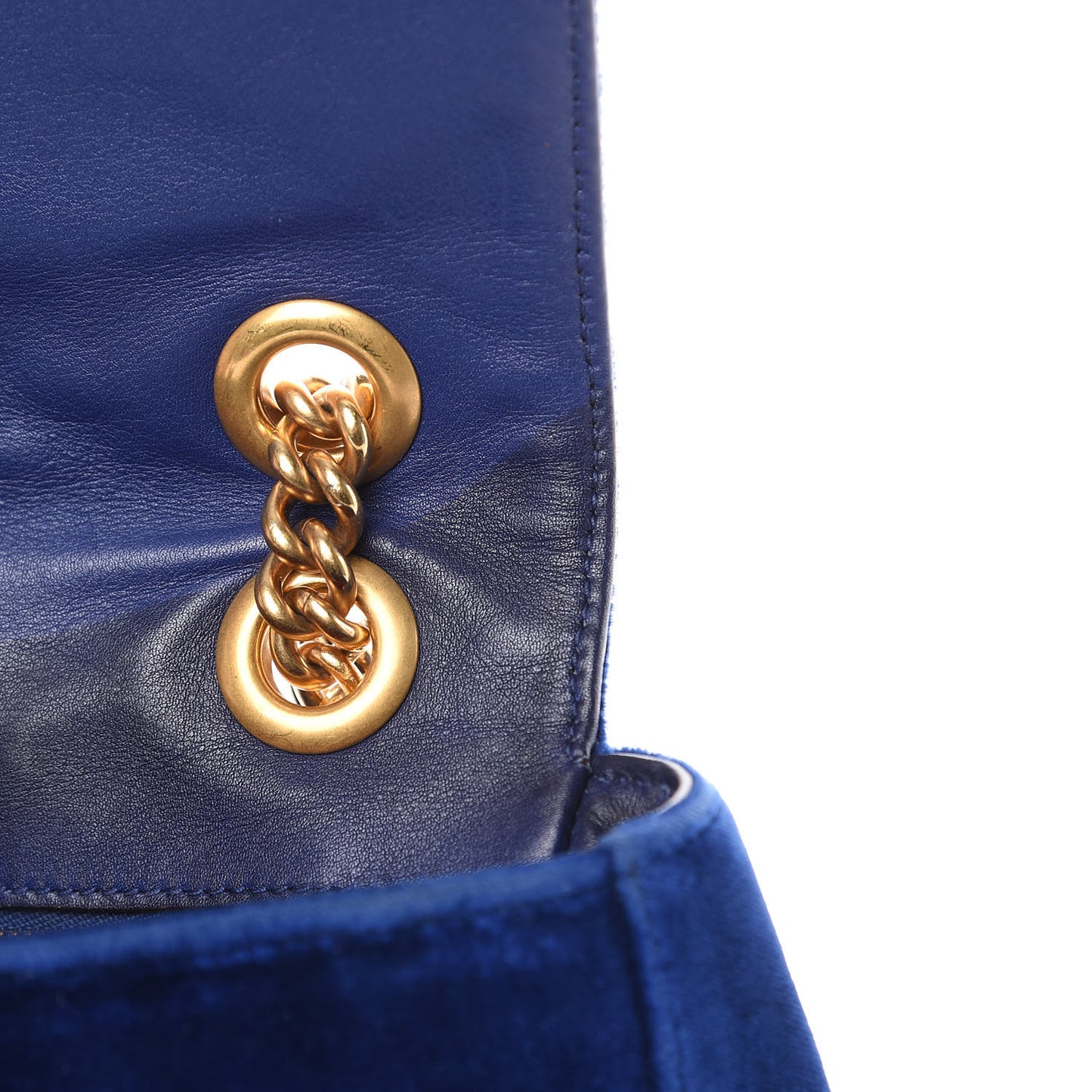 Velvet Matelasse Medium GG Marmont Shoulder Bag Cobalt Blue
