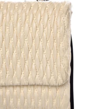 Chanel Vinyl Lambskin Quilted Shoulder Flap Beige Black 9 of 10