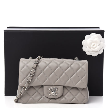 Chanel Lambskin Quilted Mini Rectangular Flap Grey 12 of 12