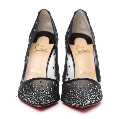 Christian Louboutin Rete Glitter Mini Specchio Strass Follies 100 Pumps 38 Black 2 of 9