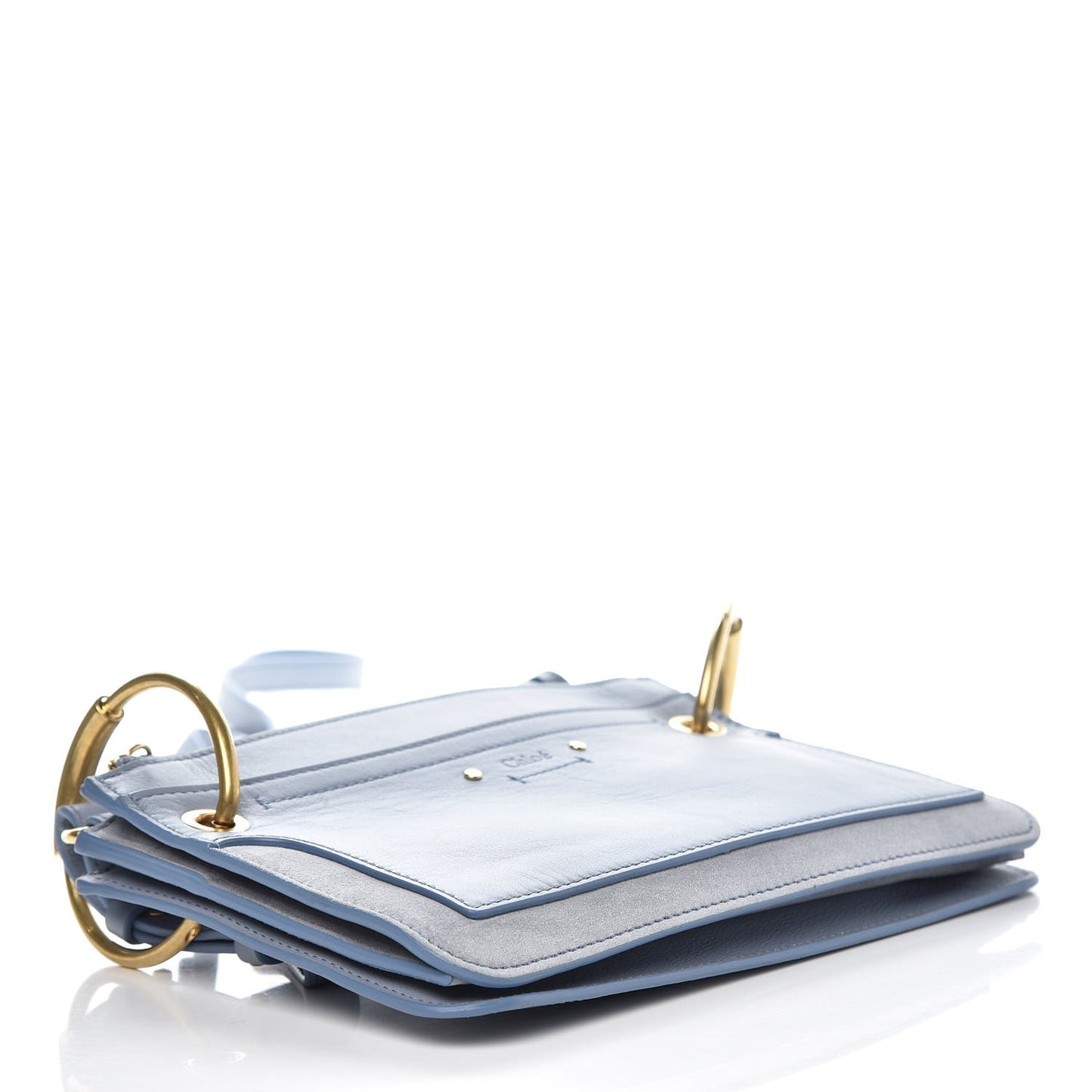 Calfskin Suede Mini Roy Bag Washed Blue