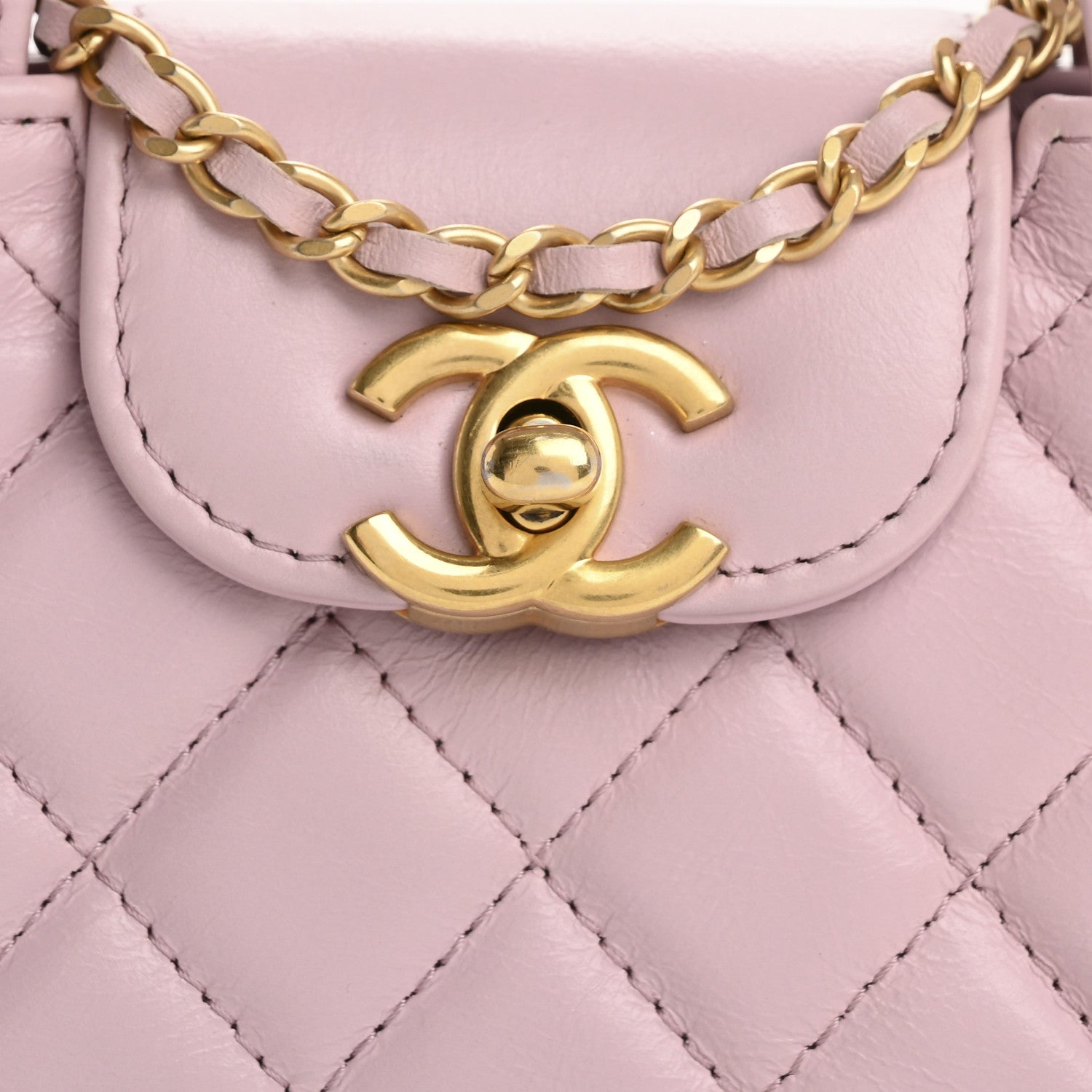Chanel Shiny Aged Calfskin Quilted Mini Nano Kelly Shopper Light Pink 8 of 17