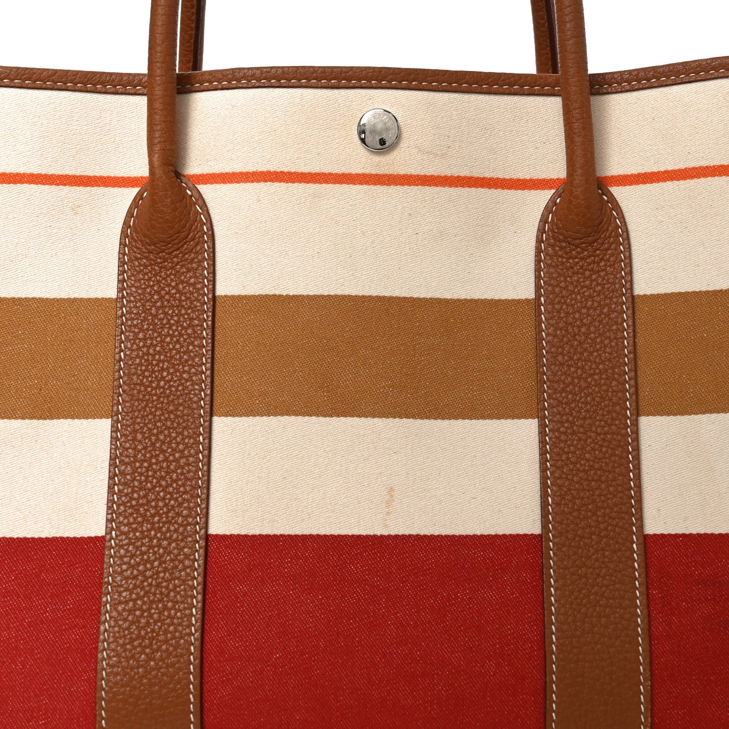 Hermes Toile Striped Negonda Garden Party 36 MM Multicolor Gold 8 of 13