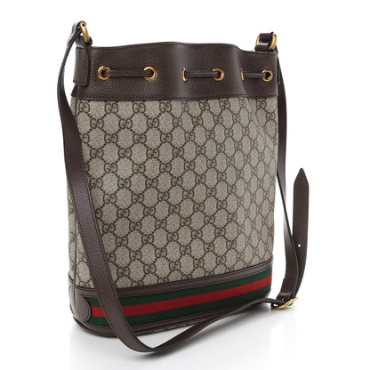 Gucci GG Supreme Monogram Web Ophidia Bucket Bag Brown 3 of 9