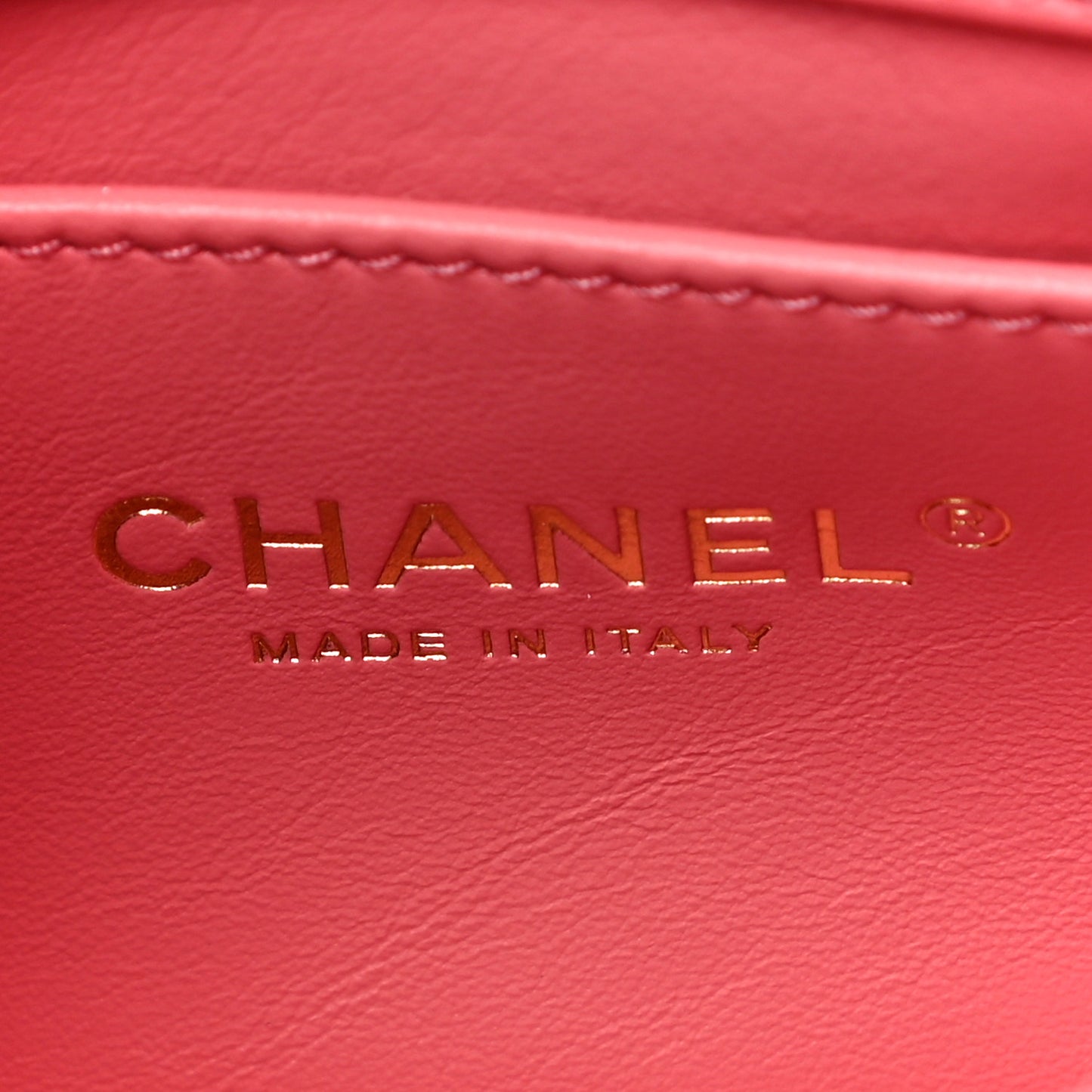 Lambskin Enamel Quilted Pending CC Mini Square Flap Pink