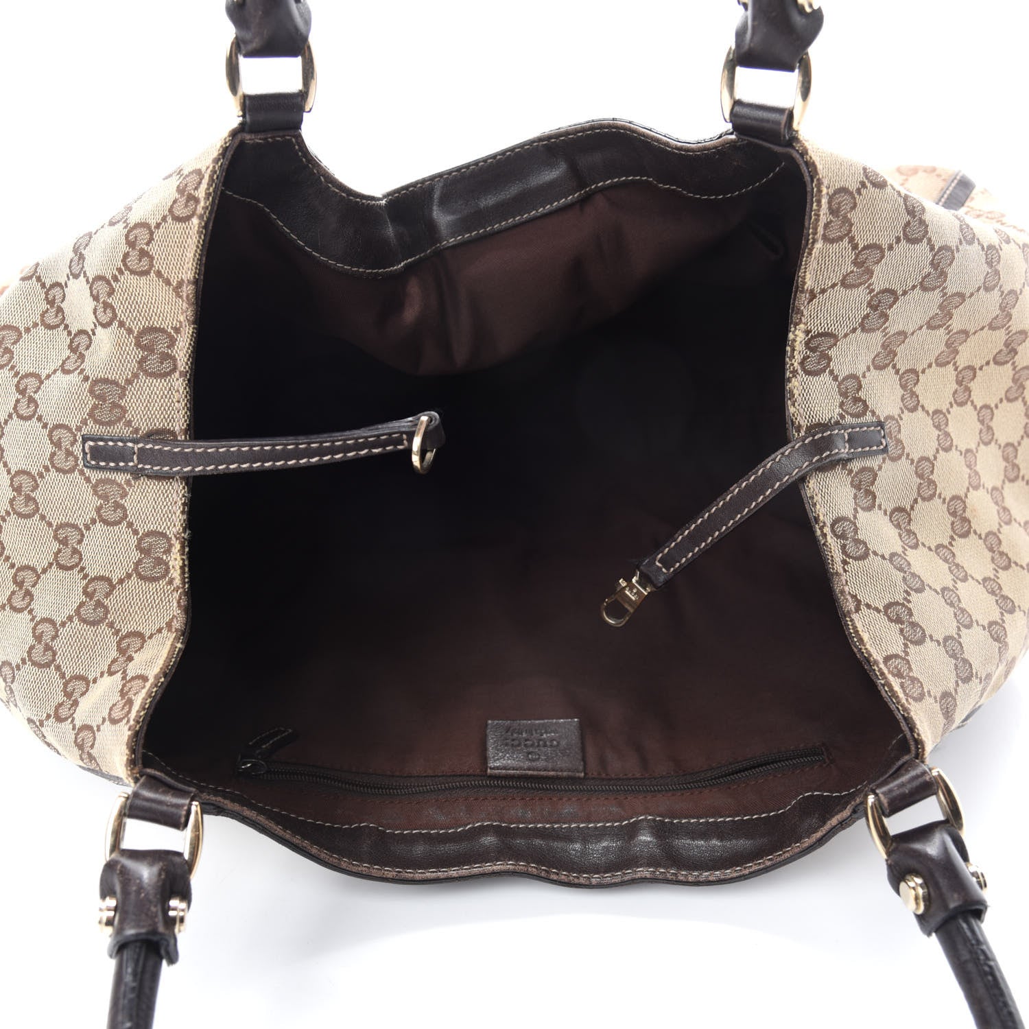 Gucci Monogram Large D Gold Hobo Dark Brown 5 of 13