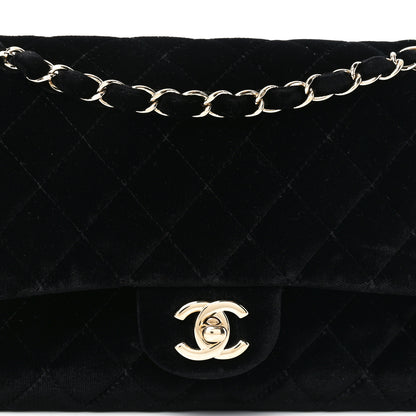 Chanel Velvet Quilted Medium Double Flap Black 7 of 9