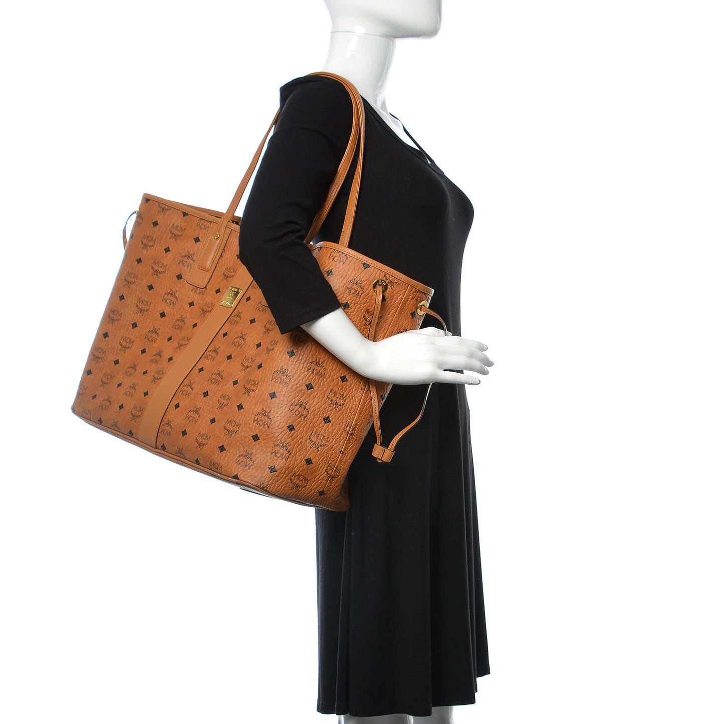 Visetos Large Liz Reversible Shopper Tote Cognac