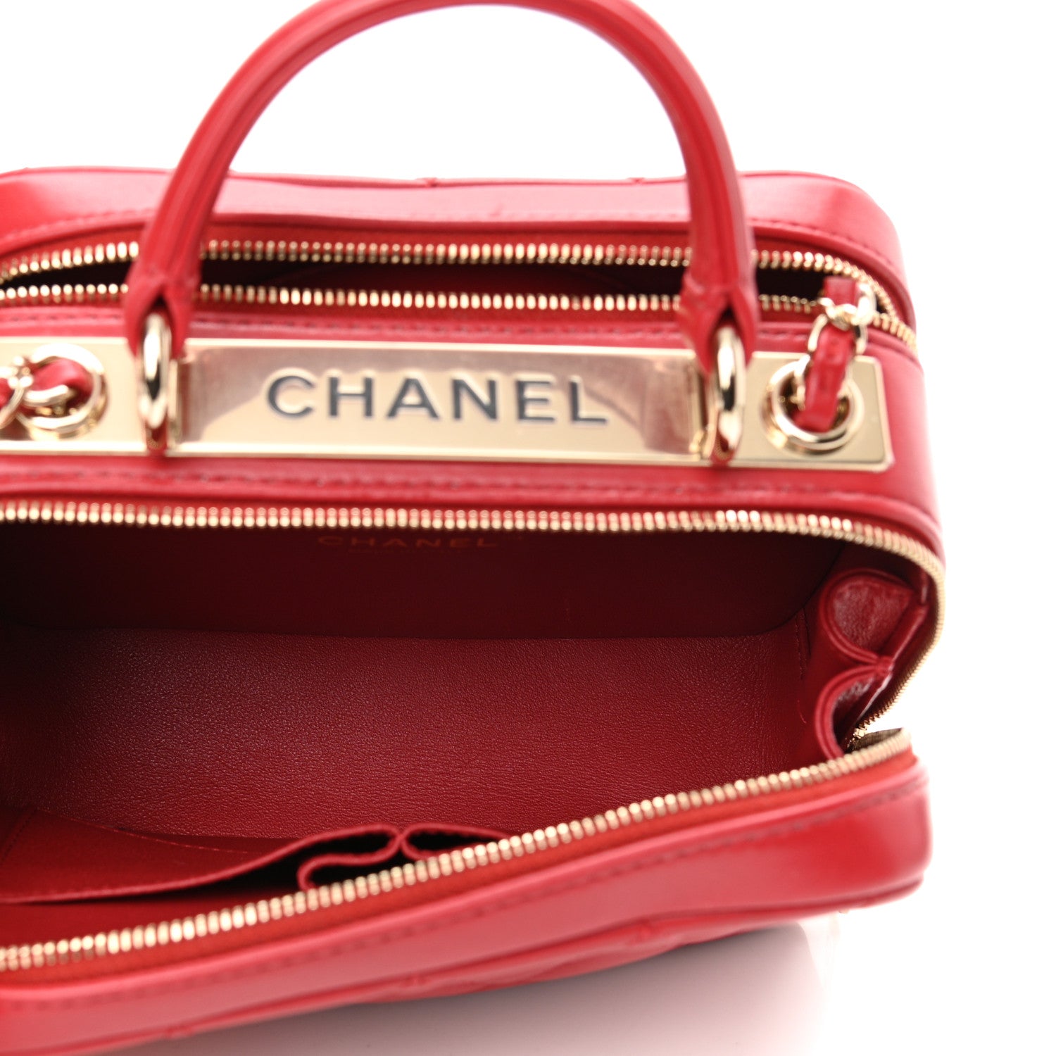 Chanel Lambskin Quilted Small Trendy CC Bowling Bag Red 5 of 9