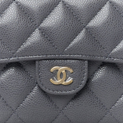 Chanel Caviar Quilted Medium Flap Wallet Grey 10 of 11