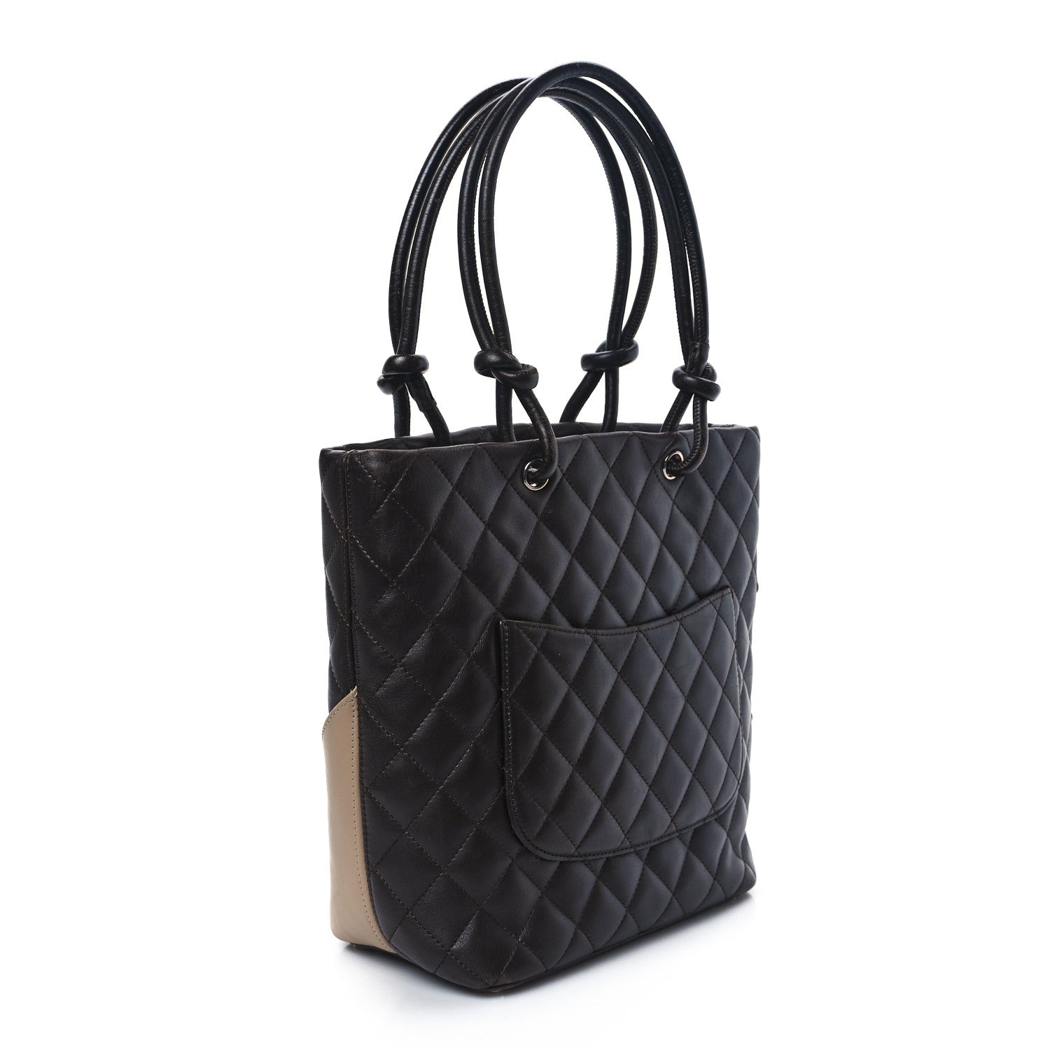 Chanel Calfskin Quilted Medium Cambon Tote Brown Beige 3 of 14
