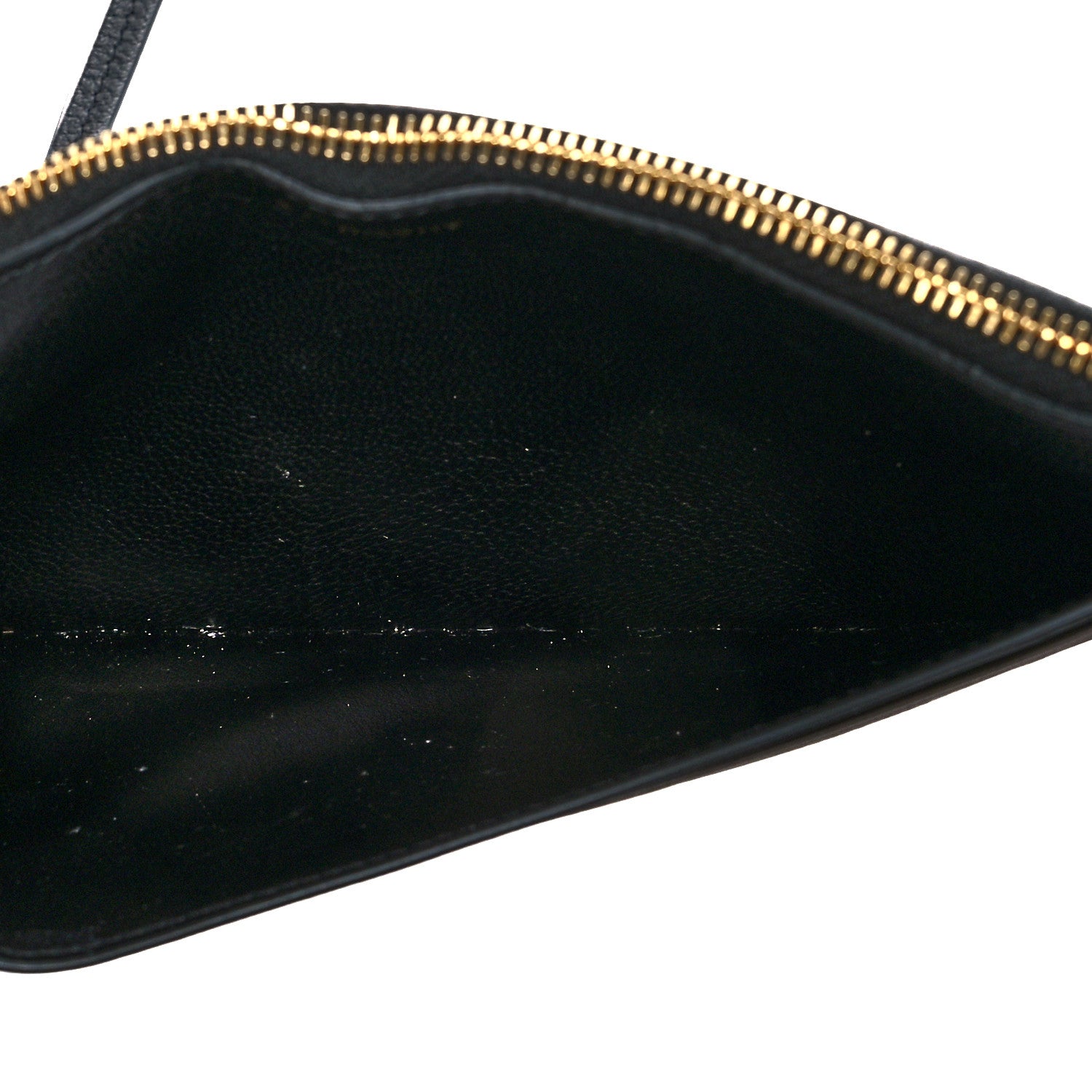 Givenchy Goatskin GV3 Wristlet Zip Card Holder Black Grey 6 of 10