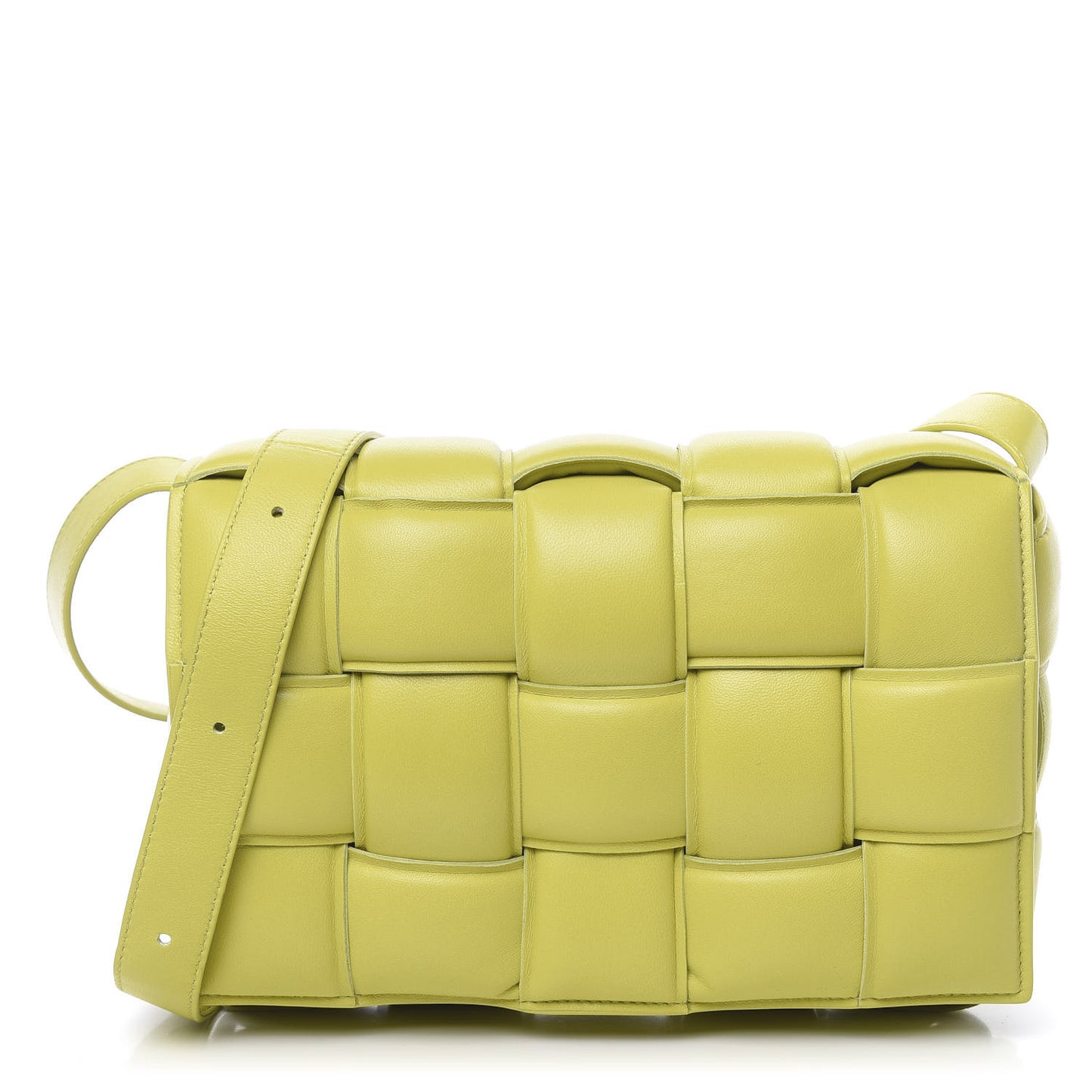 Nappa Maxi Intreccio Padded Cassette Crossbody Bag Kiwi