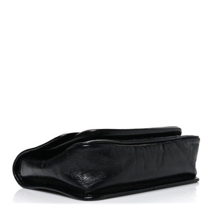 Saint Laurent Crinkled Calfskin Matelasse Monogram Baby Niki Chain Satchel Black 4 of 10