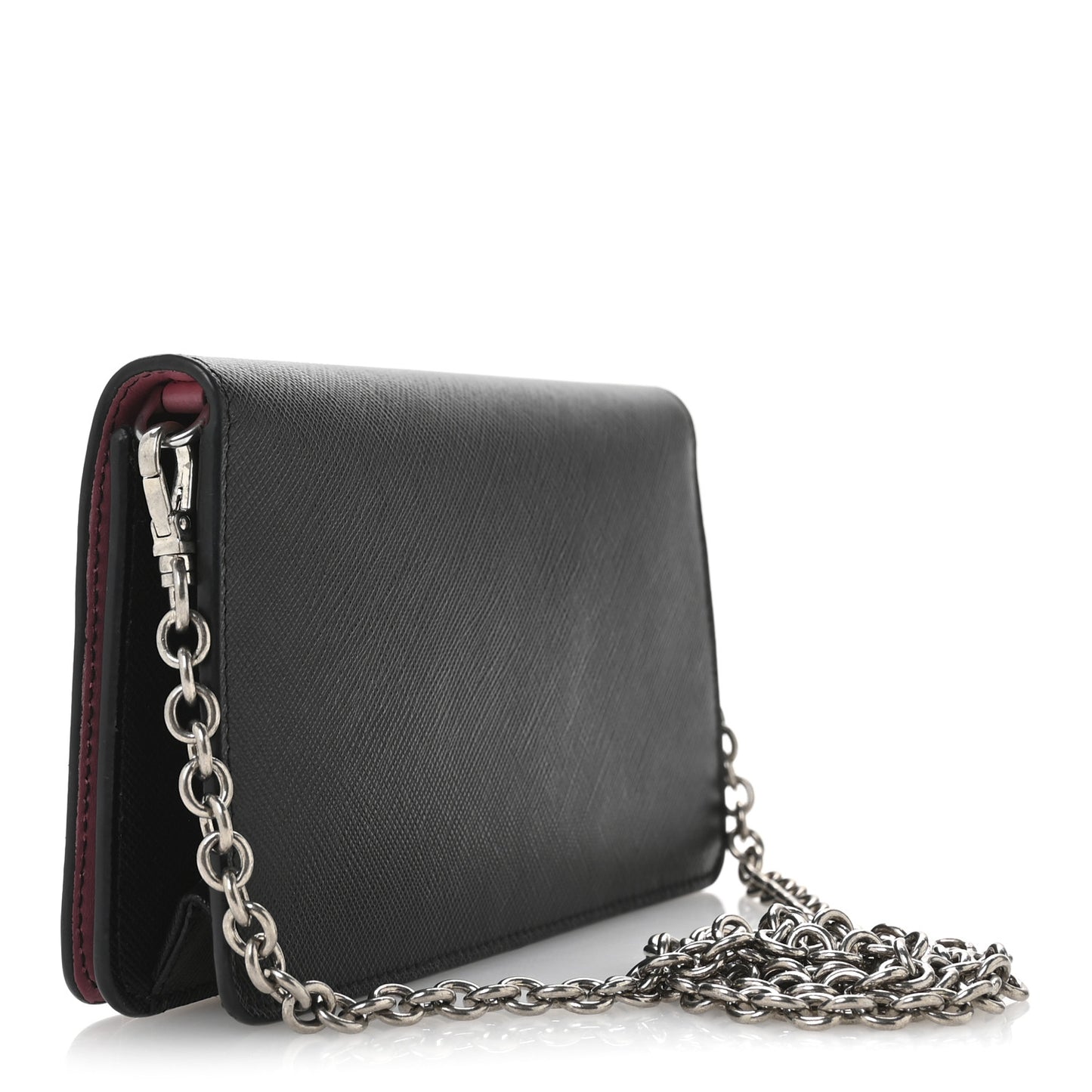 Saffiano Pradamalia Mini Chain Bag Black Begonia