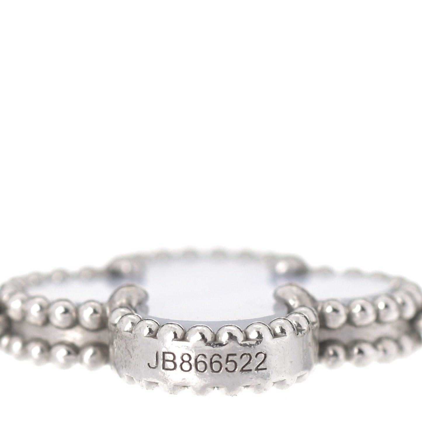 18K White Gold Chalcedony 5 Motifs Vintage Alhambra Bracelet