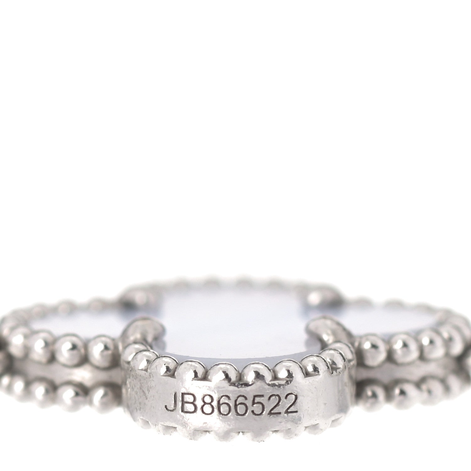 Van Cleef & Arpels 18K White Gold Chalcedony 5 Motifs Vintage Alhambra Bracelet 5 of 6
