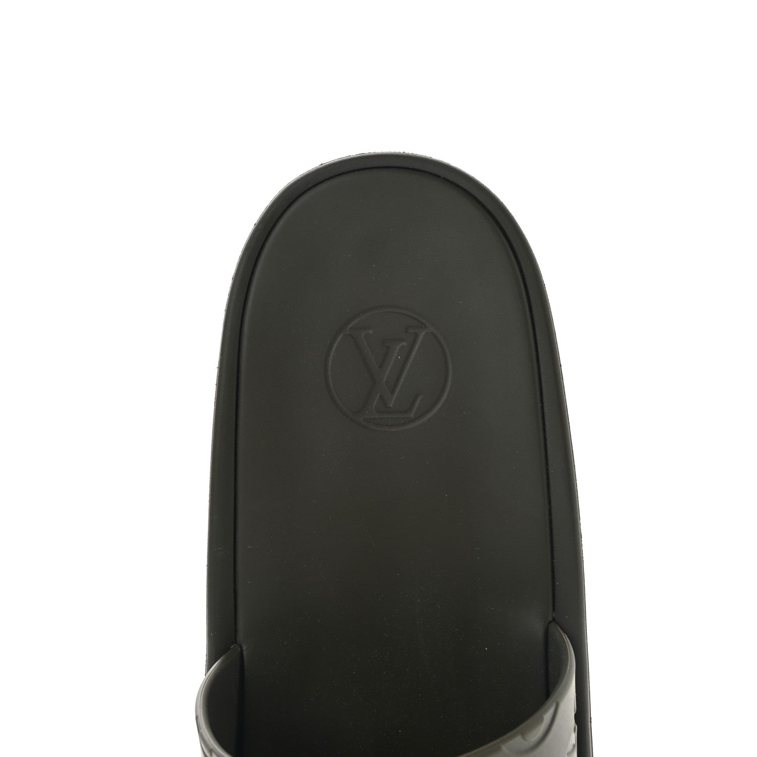 Louis Vuitton Matte Rubber Monogram Embossed Sunbath Slide Sandals 37 Khaki 7 of 7