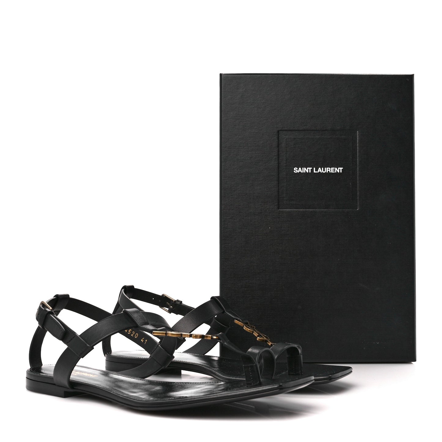 Calfskin Cassandra Monogram Sandals 41 Black