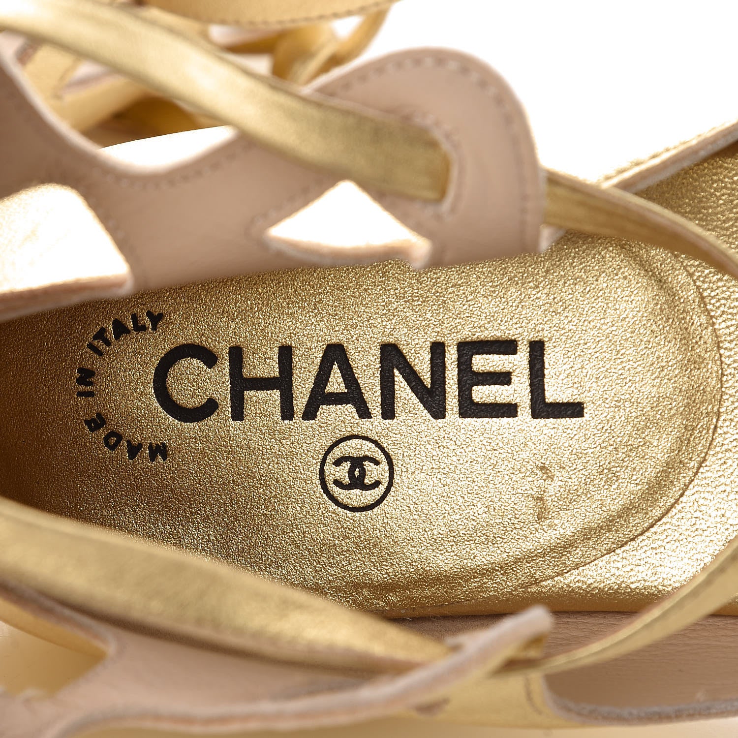 Chanel Metallic Lambskin Gladiator Sandals 38 Gold 8 of 8