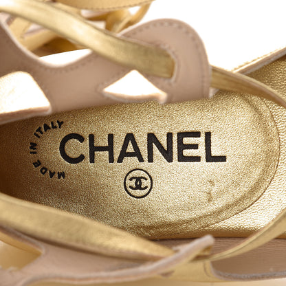 Chanel Metallic Lambskin Gladiator Sandals 38 Gold 8 of 8