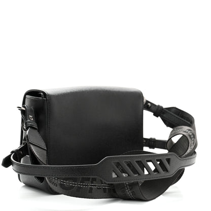 Off-White Saffiano Striped Mini Diag Binder Clip Bag Black White 2 of 10