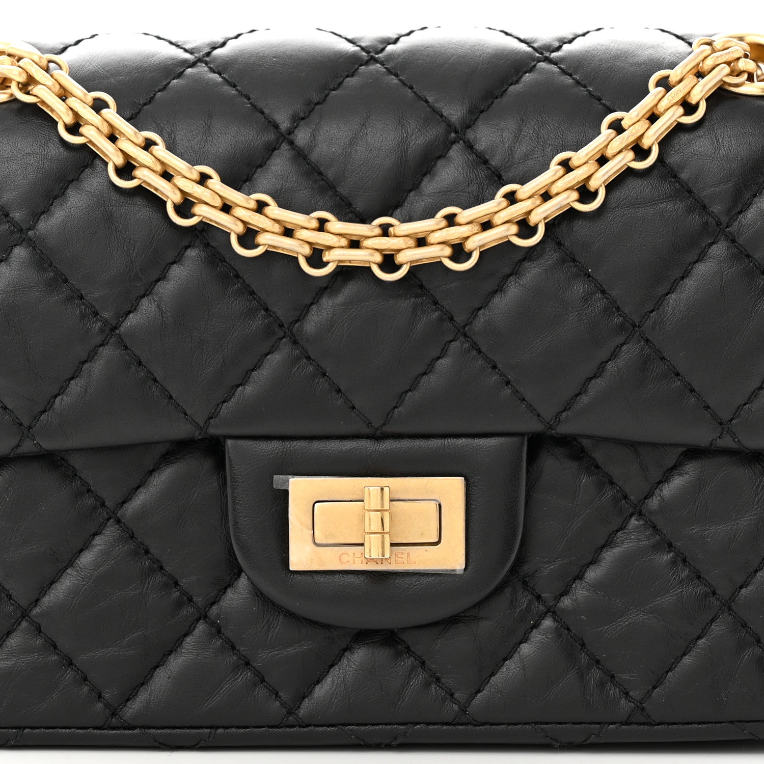 Chanel Aged Calfskin Quilted 2.55 Reissue Mini Flap Black 8 of 11