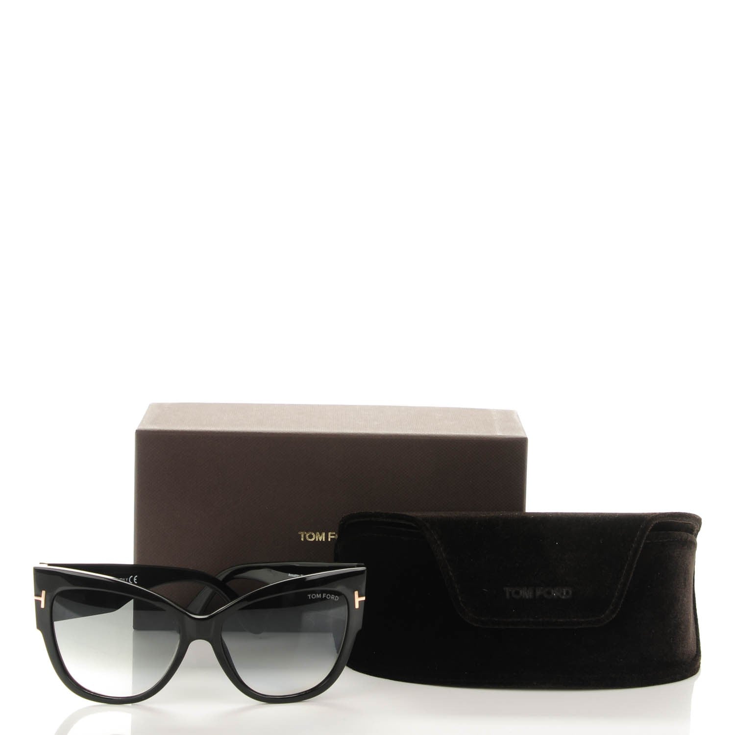 Tom Ford Acetate Anoushka Cat Eye Sunglasses TF371 Black 6 of 6