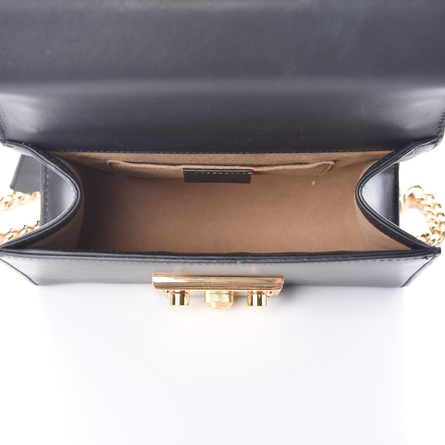 Calfskin Small Padlock Shoulder Bag Black