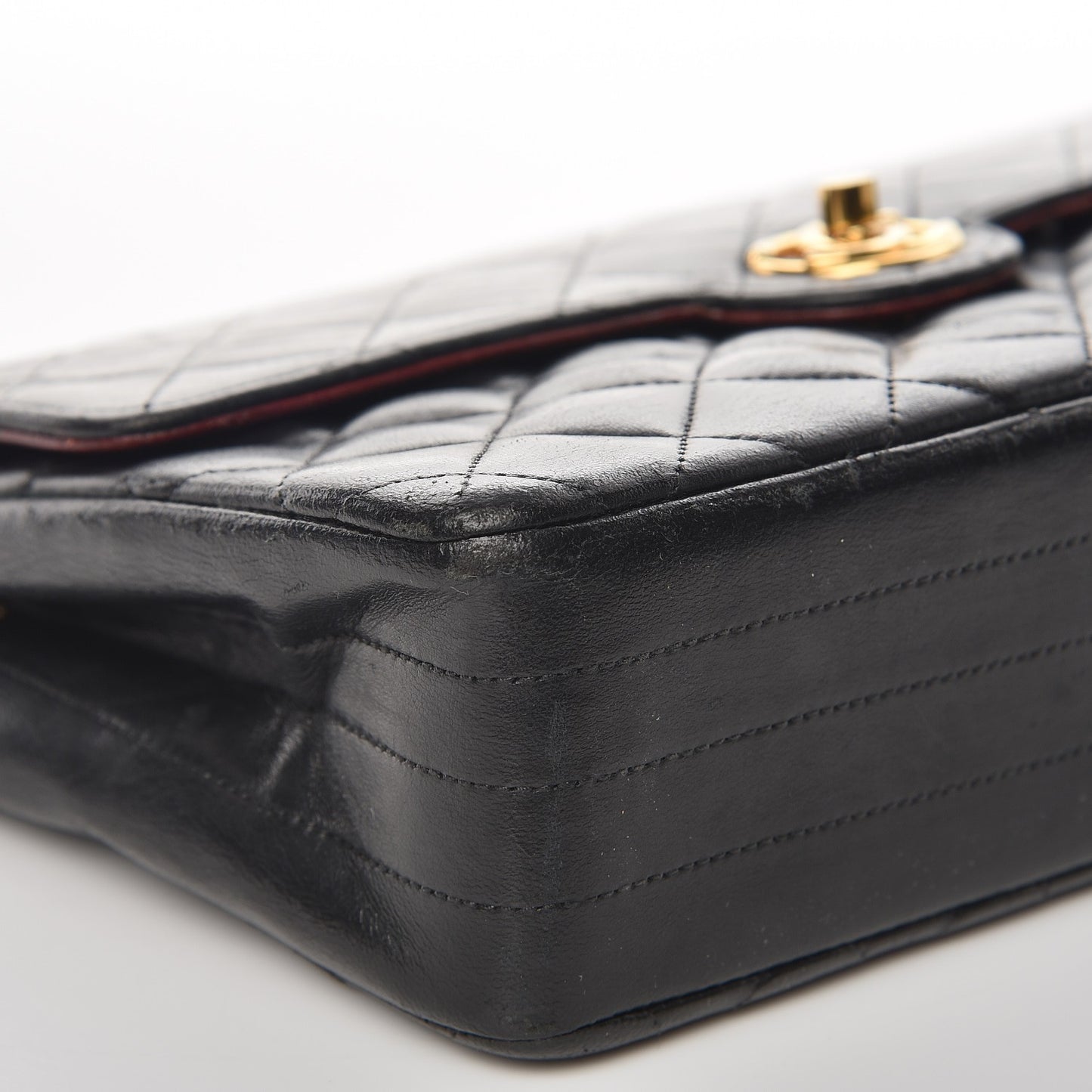 Lambskin Quilted Small Single Flap Black