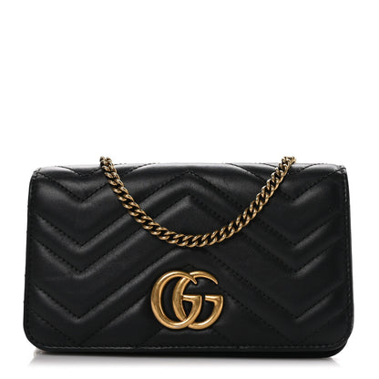 Gucci Calfskin Matelasse GG Marmont Mini Bag Black 1 of 10