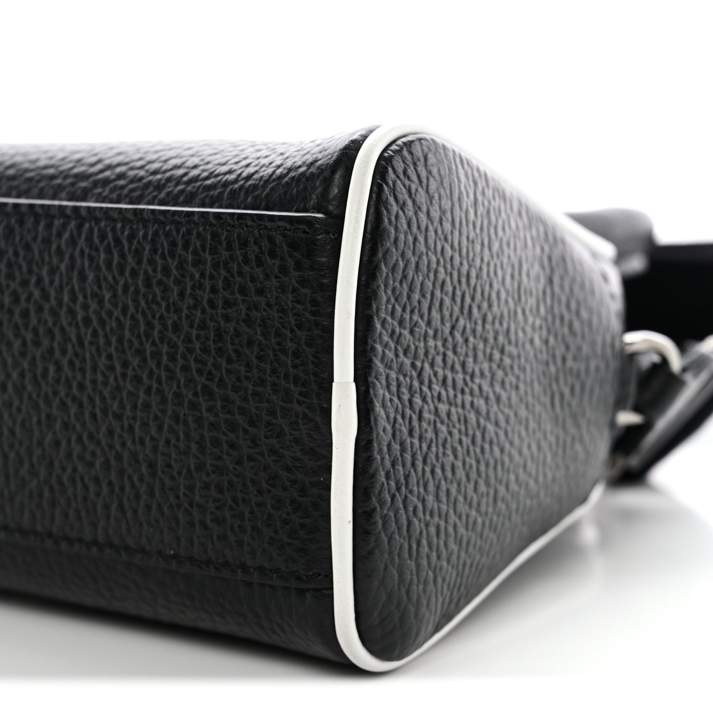 Calfskin Bowling Bag Black White