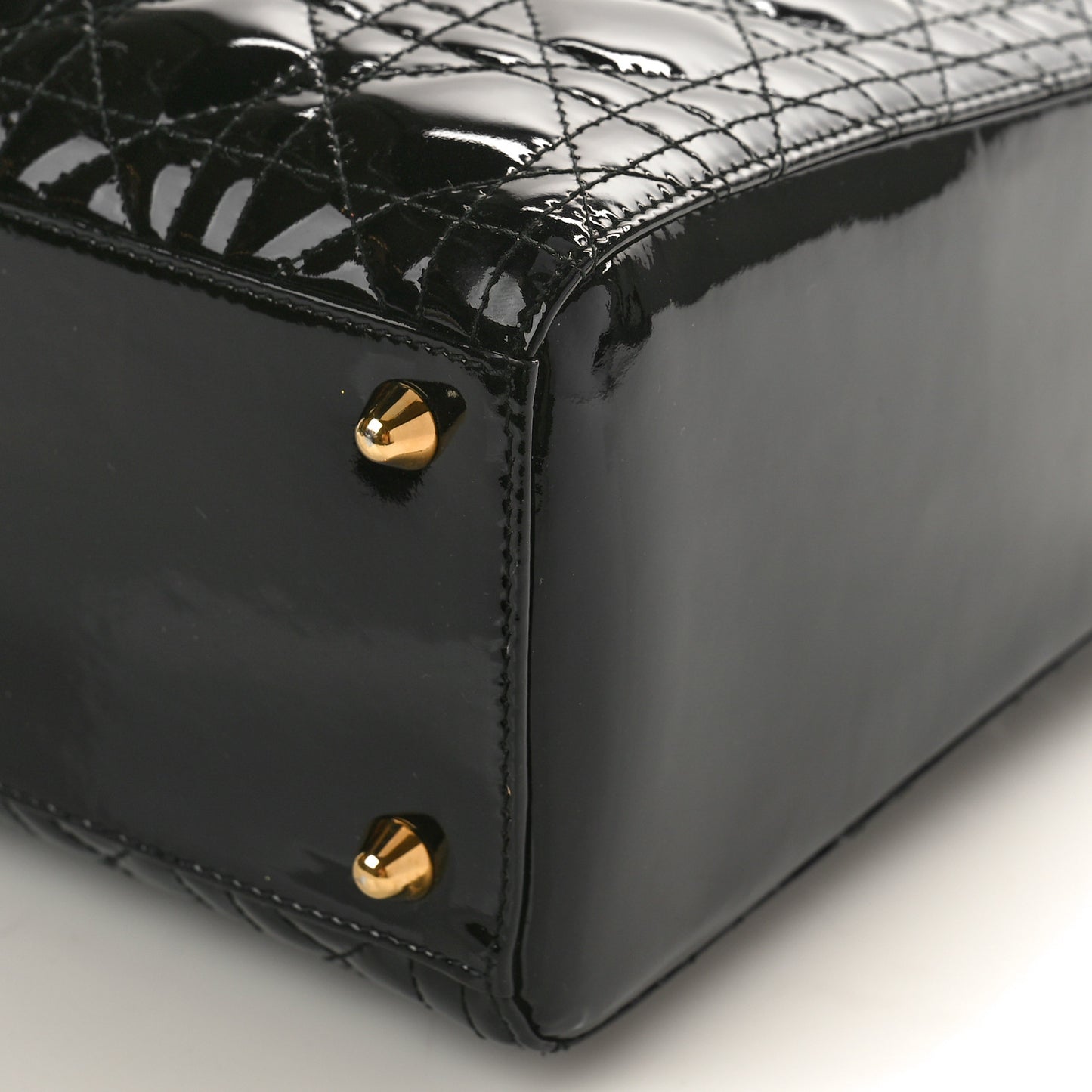 Patent Cannage Large Lady Dior Black