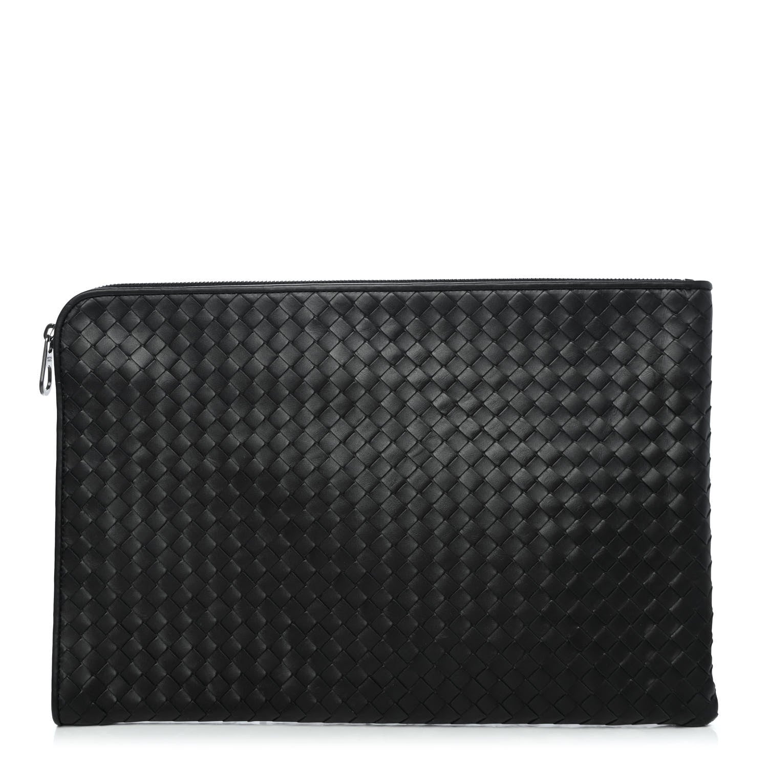Bottega Veneta Nappa Intrecciato Flat Zip Pouch Black 1 of 4